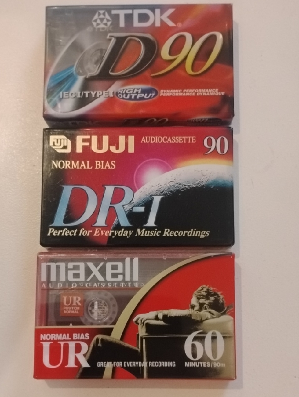 Vintage Audio Cassette Lot — TDK, Fuji, Maxell (Red/Black/Gold)